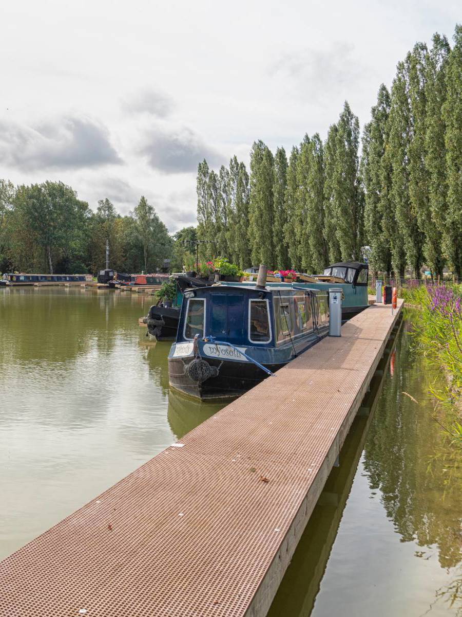 Campbell Wharf Marina Jetty And Canal Boat